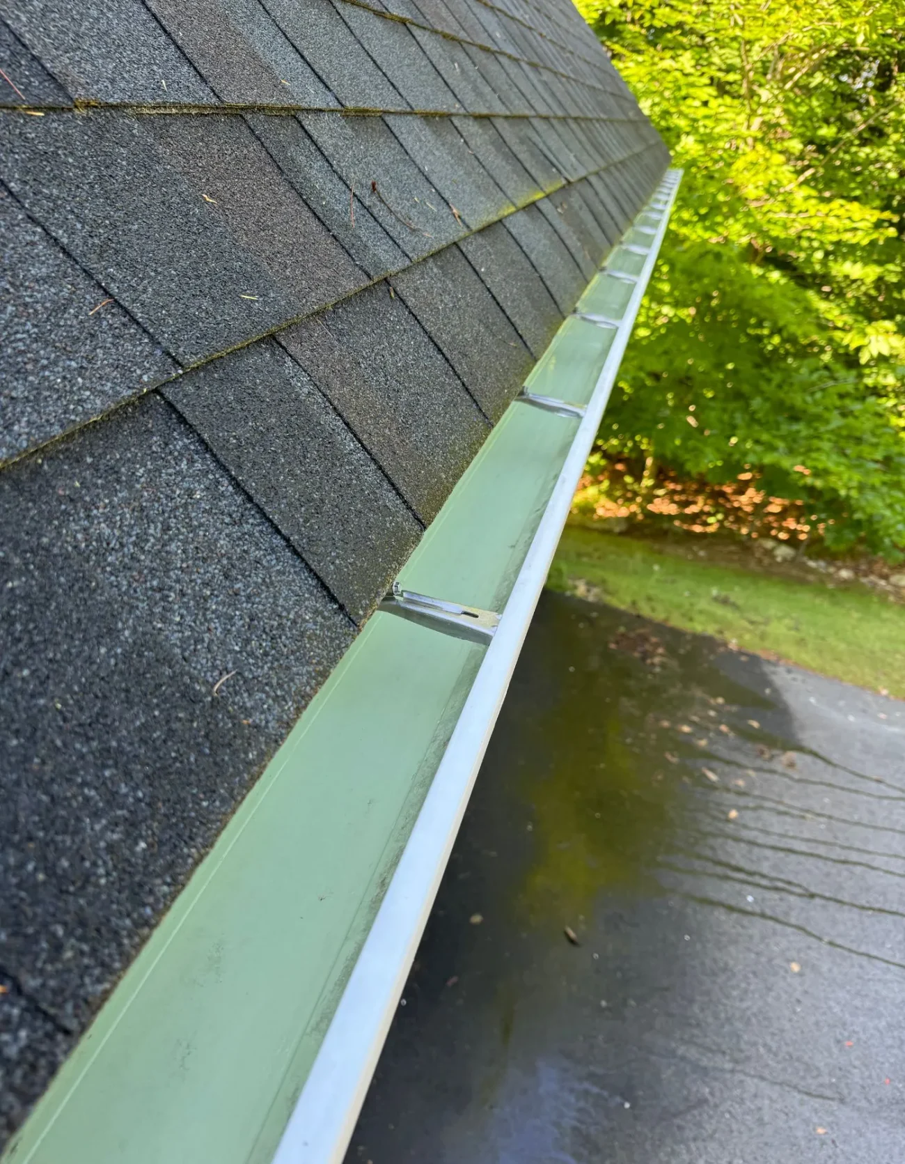 Clean gutters after service